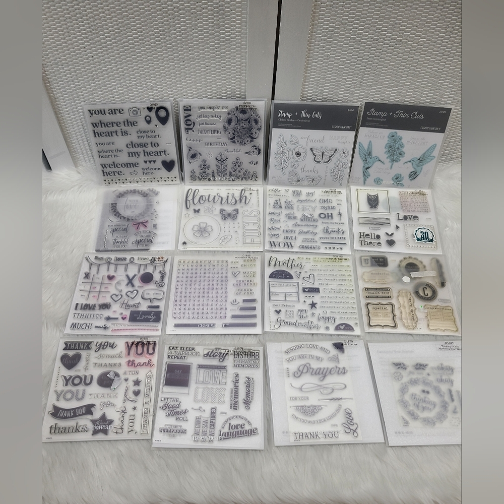 15 Assorted Clear Stamps Sets My Acrylics Bundle Lot
